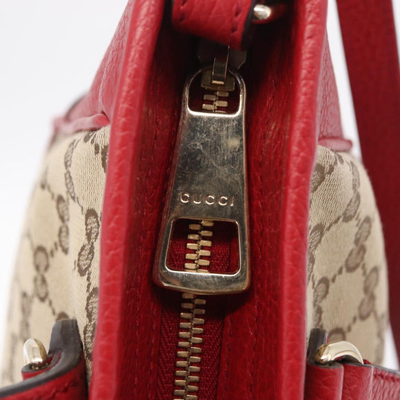 GUCCI GG Canvas Hand Bag Outlet 2way Beige Gold Tone 449241 Auth 209591A