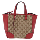 GUCCI GG Canvas Hand Bag Outlet 2way Beige Gold Tone 449241 Auth 209591A-2
