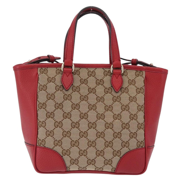 GUCCI GG Canvas Hand Bag Outlet 2way Beige Gold Tone 449241 Auth 209591A
