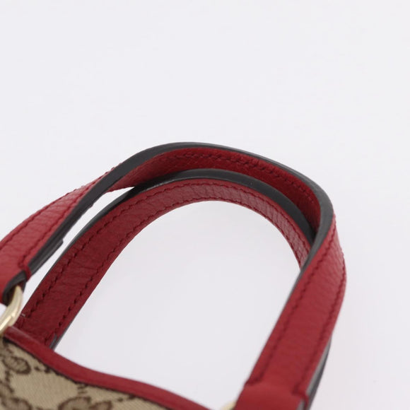 GUCCI GG Canvas Hand Bag Outlet 2way Beige Gold Tone 449241 Auth 209591A
