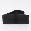 GUCCI GG Canvas Waist Bag Black Silver 131236 Auth 209592A-11
