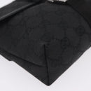 GUCCI GG Canvas Waist Bag Black Silver 131236 Auth 209592A-12