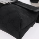 GUCCI GG Canvas Waist Bag Black Silver 131236 Auth 209592A-13