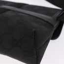 GUCCI GG Canvas Waist Bag Black Silver 131236 Auth 209592A-15