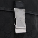 GUCCI GG Canvas Waist Bag Black Silver 131236 Auth 209592A-16