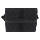 GUCCI GG Canvas Waist Bag Black Silver 131236 Auth 209592A-3