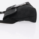 GUCCI GG Canvas Waist Bag Black Silver 131236 Auth 209592A-5