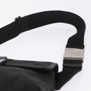 GUCCI GG Canvas Waist Bag Black Silver 131236 Auth 209592A-8