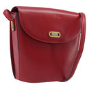 Bally Shoulder Bag Leather Red Gold Tone Auth 209593-1