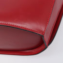 Bally Shoulder Bag Leather Red Gold Tone Auth 209593-14