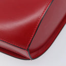 Bally Shoulder Bag Leather Red Gold Tone Auth 209593-15