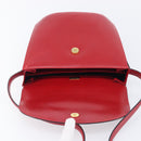 Bally Shoulder Bag Leather Red Gold Tone Auth 209593-18
