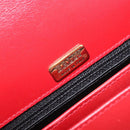 Bally Shoulder Bag Leather Red Gold Tone Auth 209593-19