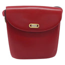 Bally Shoulder Bag Leather Red Gold Tone Auth 209593-2