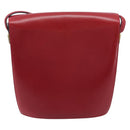 Bally Shoulder Bag Leather Red Gold Tone Auth 209593-3