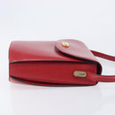 Bally Shoulder Bag Leather Red Gold Tone Auth 209593-4
