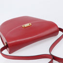 Bally Shoulder Bag Leather Red Gold Tone Auth 209593-6