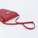 Bally Shoulder Bag Leather Red Gold Tone Auth 209593-7
