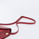 Bally Shoulder Bag Leather Red Gold Tone Auth 209593-8
