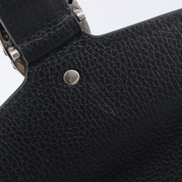 GUCCI Dionysus Chain Shoulder Bag Leather Black Silver 401231 Auth 209594V