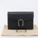GUCCI Dionysus Chain Shoulder Bag Leather Black Silver 401231 Auth 209594V-31