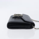 GUCCI Dionysus Chain Shoulder Bag Leather Black Silver 401231 Auth 209594V-4