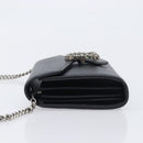 GUCCI Dionysus Chain Shoulder Bag Leather Black Silver 401231 Auth 209594V-5