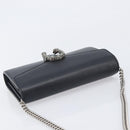 GUCCI Dionysus Chain Shoulder Bag Leather Black Silver 401231 Auth 209594V-6