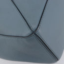 LOEWE Puzzle Bag Shoulder Bag Leather 2way Light Blue Silver Auth 209596M-17