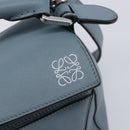 LOEWE Puzzle Bag Shoulder Bag Leather 2way Light Blue Silver Auth 209596M-19