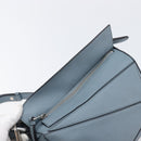 LOEWE Puzzle Bag Shoulder Bag Leather 2way Light Blue Silver Auth 209596M-20