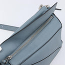 LOEWE Puzzle Bag Shoulder Bag Leather 2way Light Blue Silver Auth 209596M-21