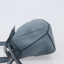 LOEWE Puzzle Bag Shoulder Bag Leather 2way Light Blue Silver Auth 209596M-5