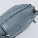 LOEWE Puzzle Bag Shoulder Bag Leather 2way Light Blue Silver Auth 209596M-6
