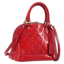 LOUIS VUITTON Monogram Vernis Alma BB Hand Bag Red Slys M90174 LV Auth 209599V-1