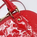 LOUIS VUITTON Monogram Vernis Alma BB Hand Bag Red Slys M90174 LV Auth 209599V-17