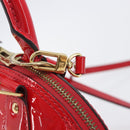 LOUIS VUITTON Monogram Vernis Alma BB Hand Bag Red Slys M90174 LV Auth 209599V-18
