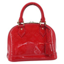 LOUIS VUITTON Monogram Vernis Alma BB Hand Bag Red Slys M90174 LV Auth 209599V-2