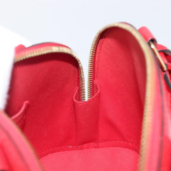 LOUIS VUITTON Monogram Vernis Alma BB Hand Bag Red Slys M90174 LV Auth 209599V