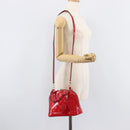 LOUIS VUITTON Monogram Vernis Alma BB Hand Bag Red Slys M90174 LV Auth 209599V-27
