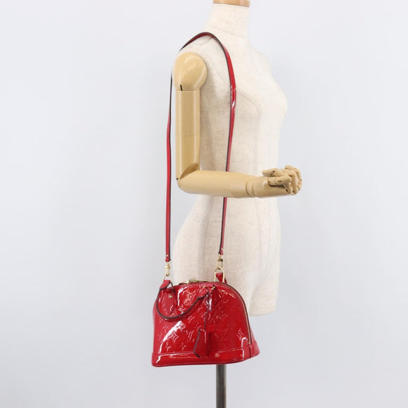 LOUIS VUITTON Monogram Vernis Alma BB Hand Bag Red Slys M90174 LV Auth 209599V