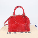 LOUIS VUITTON Monogram Vernis Alma BB Hand Bag Red Slys M90174 LV Auth 209599V-28