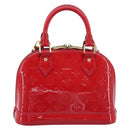 LOUIS VUITTON Monogram Vernis Alma BB Hand Bag Red Slys M90174 LV Auth 209599V-3