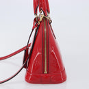 LOUIS VUITTON Monogram Vernis Alma BB Hand Bag Red Slys M90174 LV Auth 209599V-4
