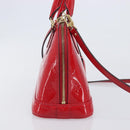 LOUIS VUITTON Monogram Vernis Alma BB Hand Bag Red Slys M90174 LV Auth 209599V-5