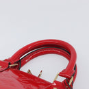 LOUIS VUITTON Monogram Vernis Alma BB Hand Bag Red Slys M90174 LV Auth 209599V-8