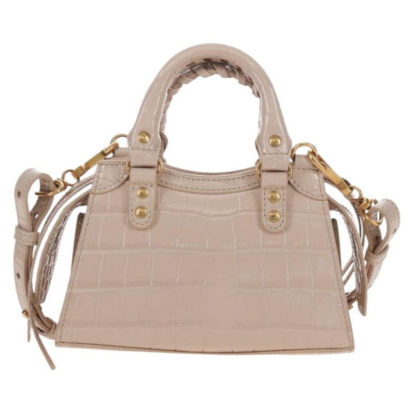 Balenciaga Neo City Bag Mini Hand Bag Leather 2way Pink 639527 Auth 209600SAM