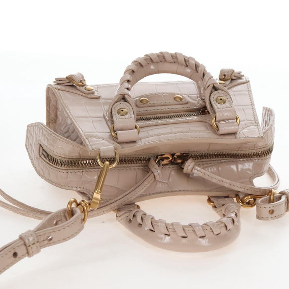 Balenciaga Neo City Bag Mini Hand Bag Leather 2way Pink 639527 Auth 209600SAM