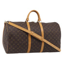 LOUIS VUITTON Monogram Keepall Bandouliere 55 Boston Bag M41414 LV Auth 209601V-1