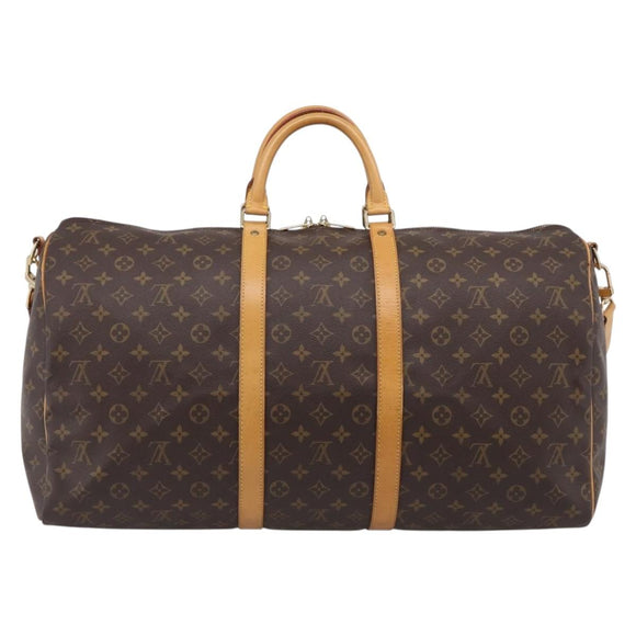 LOUIS VUITTON Monogram Keepall Bandouliere 55 Boston Bag M41414 LV Auth 209601V